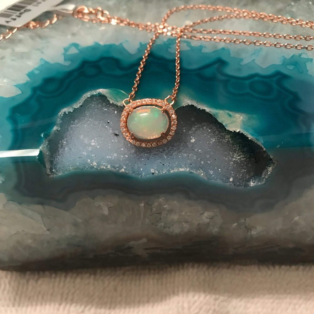 Natural Welo opal necklace